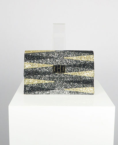 Valorie Glitter Clutch, front view
